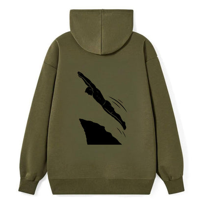 Cliff diver perfect form - Classic Pullover Hoodie - ArmyGreen