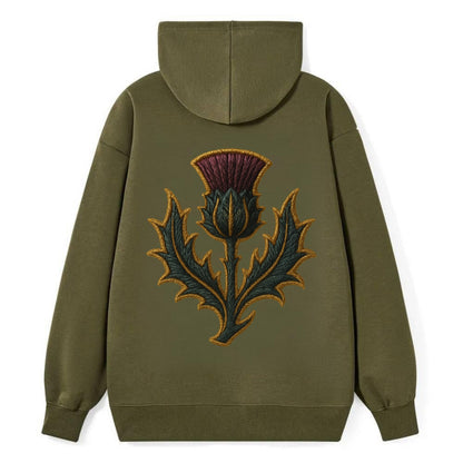 Scottish Thistle  - Classic Pullover Hoodie - ArmyGreen