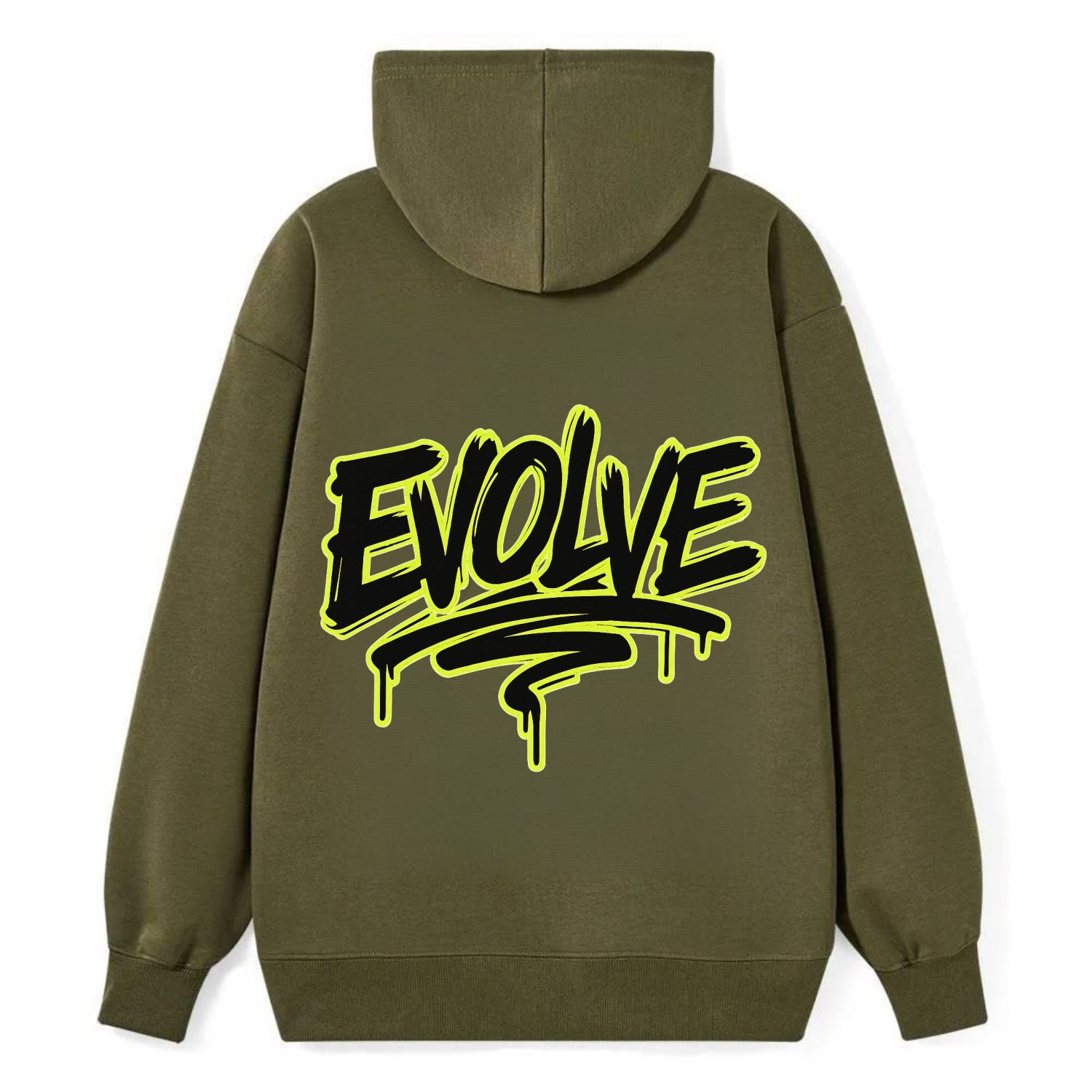 Bold typography design - "EVOLVE" - changing, becoming better - Classic Pullover Hoodie - ArmyGreen