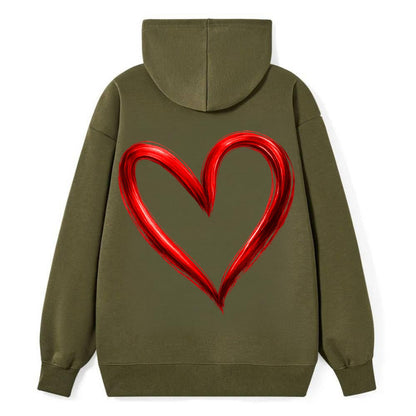 Love Heart - Classic Pullover Hoodie - ArmyGreen