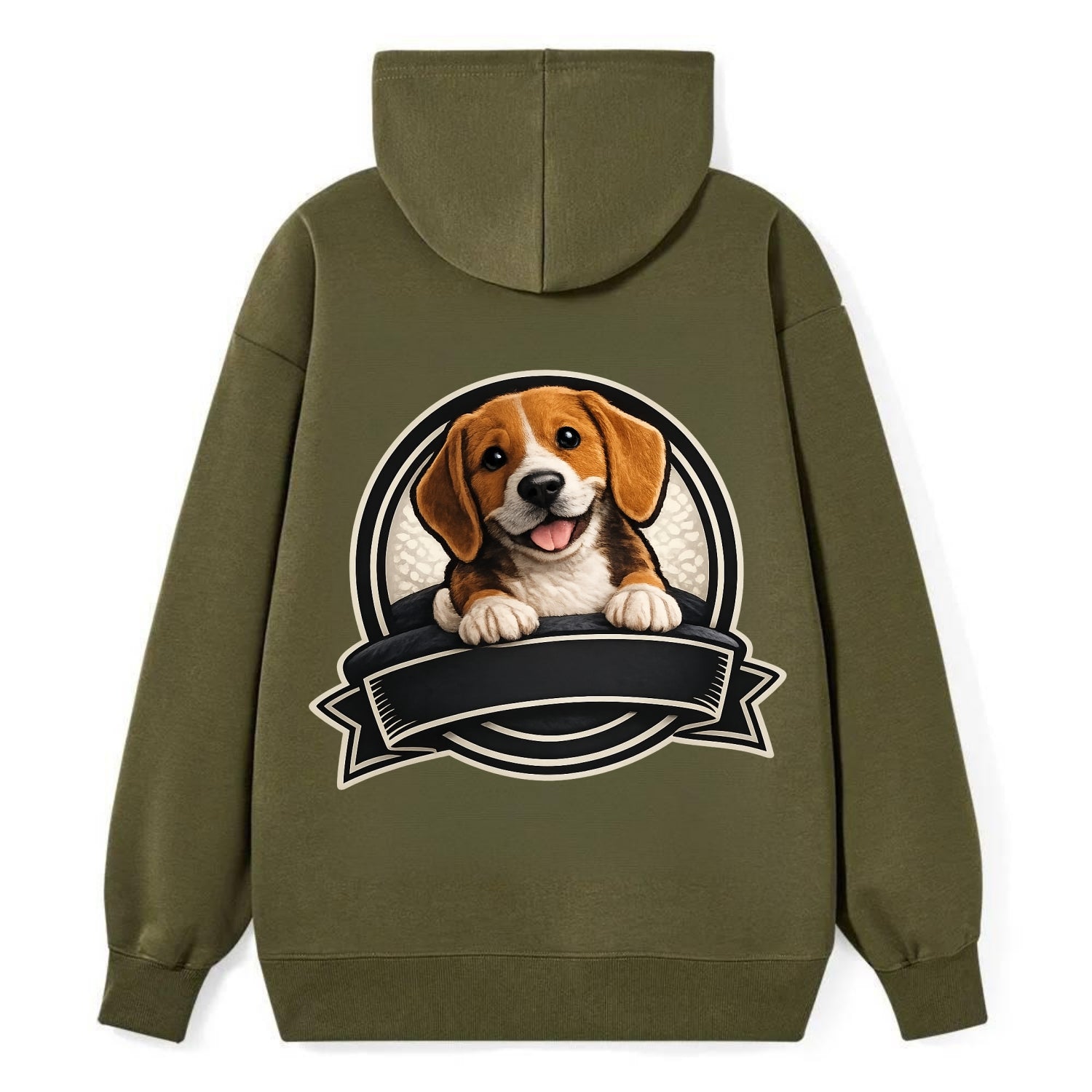Paws Up Beagle - Classic Pullover Hoodie - ArmyGreen