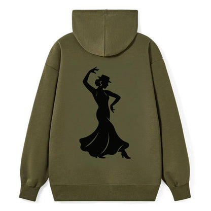 Flamenco dancer passionate stance - Classic Pullover Hoodie - ArmyGreen