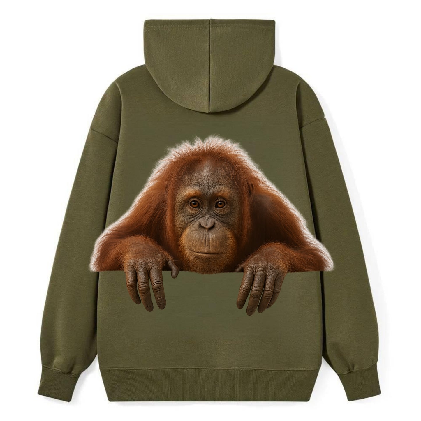 Orangutan  - Classic Pullover Hoodie - ArmyGreen