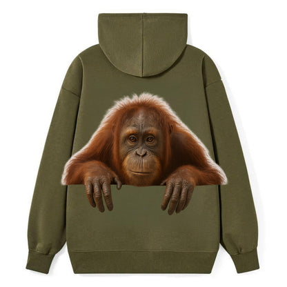 Orangutan  - Classic Pullover Hoodie - ArmyGreen
