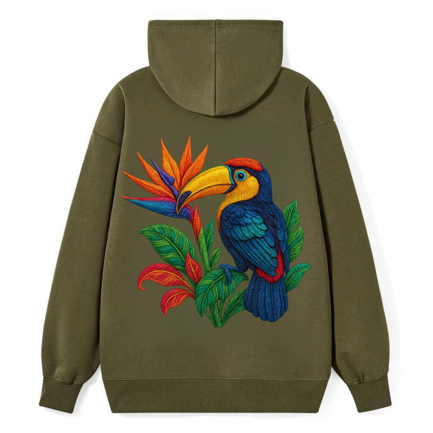 Toucan Paradise - Classic Pullover Hoodie - ArmyGreen