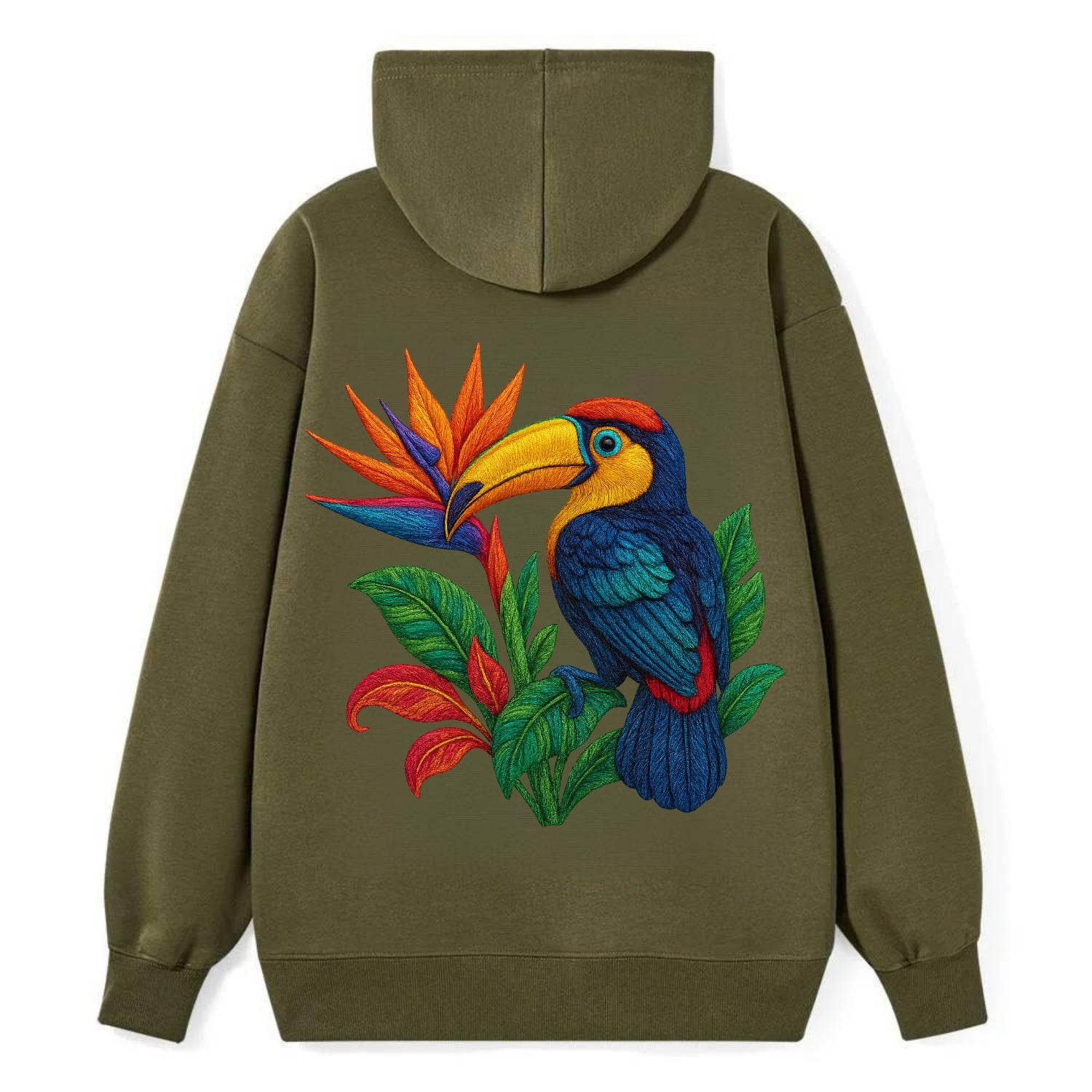 Toucan Paradise - Classic Pullover Hoodie - ArmyGreen