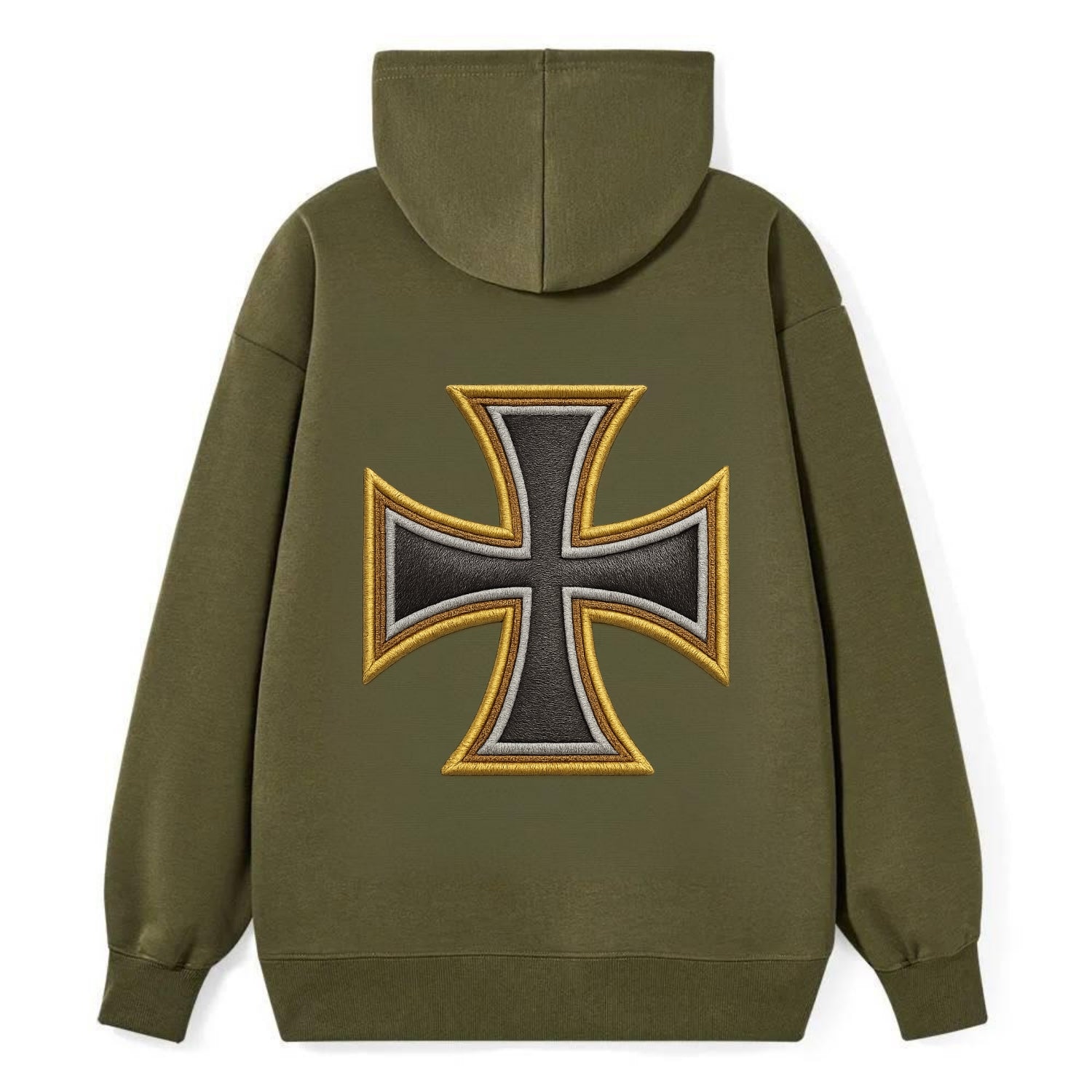 Teutonic Cross  - Classic Pullover Hoodie - ArmyGreen