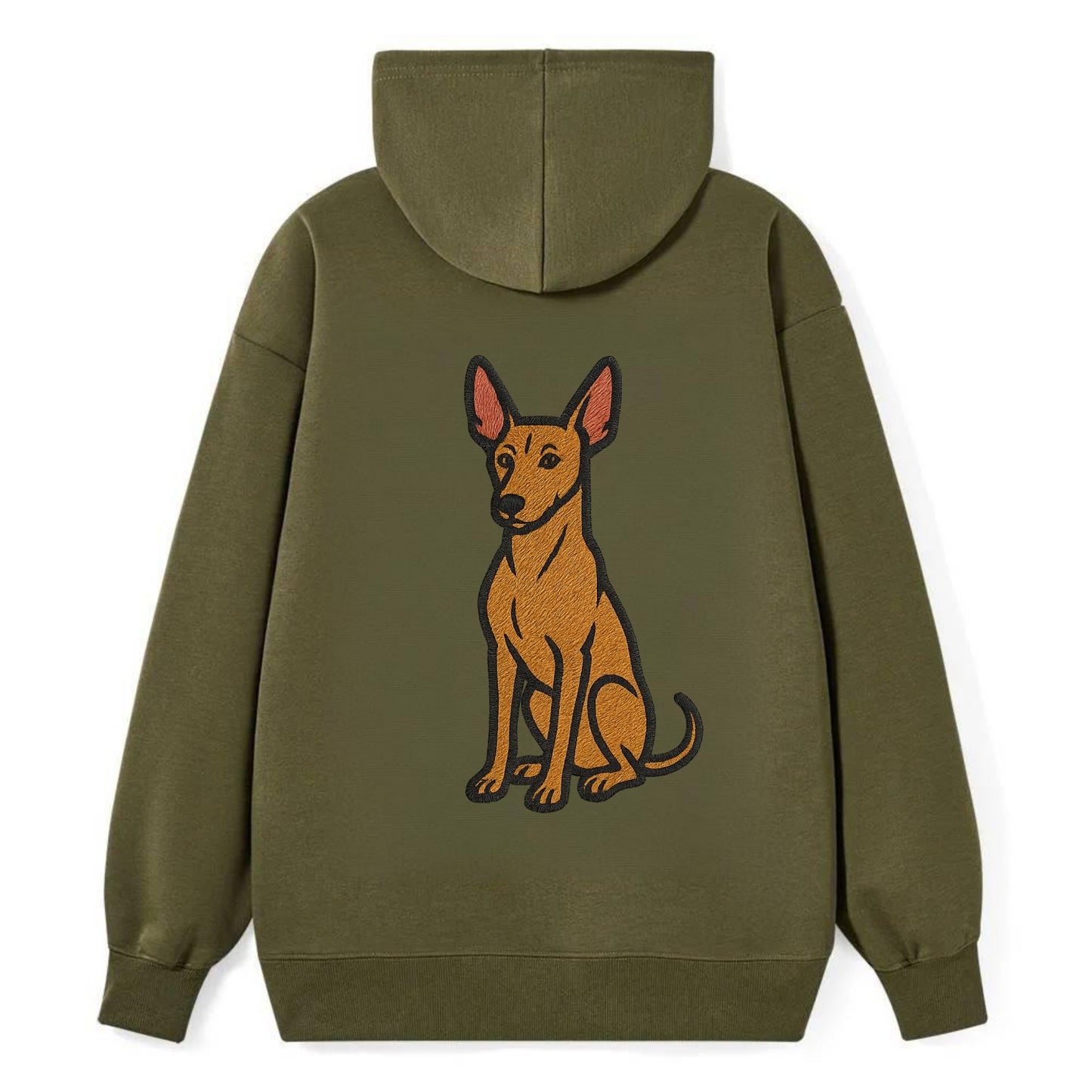 Pharaoh Hound - Tan colored embroidered pose - Classic Pullover Hoodie - ArmyGreen