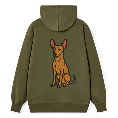 Pharaoh Hound - Tan colored embroidered pose - Classic Pullover Hoodie - ArmyGreen