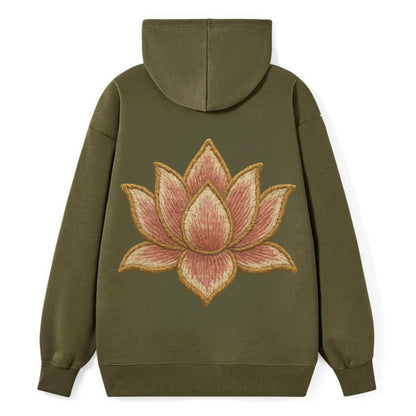 Lotus Flower - Classic Pullover Hoodie - ArmyGreen