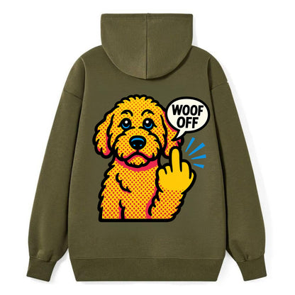 Goldendoodle with teddy bear face and curly golden coat, friendly paw - Classic Pullover Hoodie - ArmyGreen