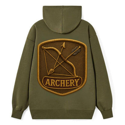 Bow and arrow crossed - archery enthusiast - Classic Pullover Hoodie - ArmyGreen