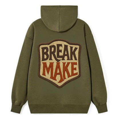 BREAK;MAKE THE RULES Rebel Red Snapback - Classic Pullover Hoodie - ArmyGreen