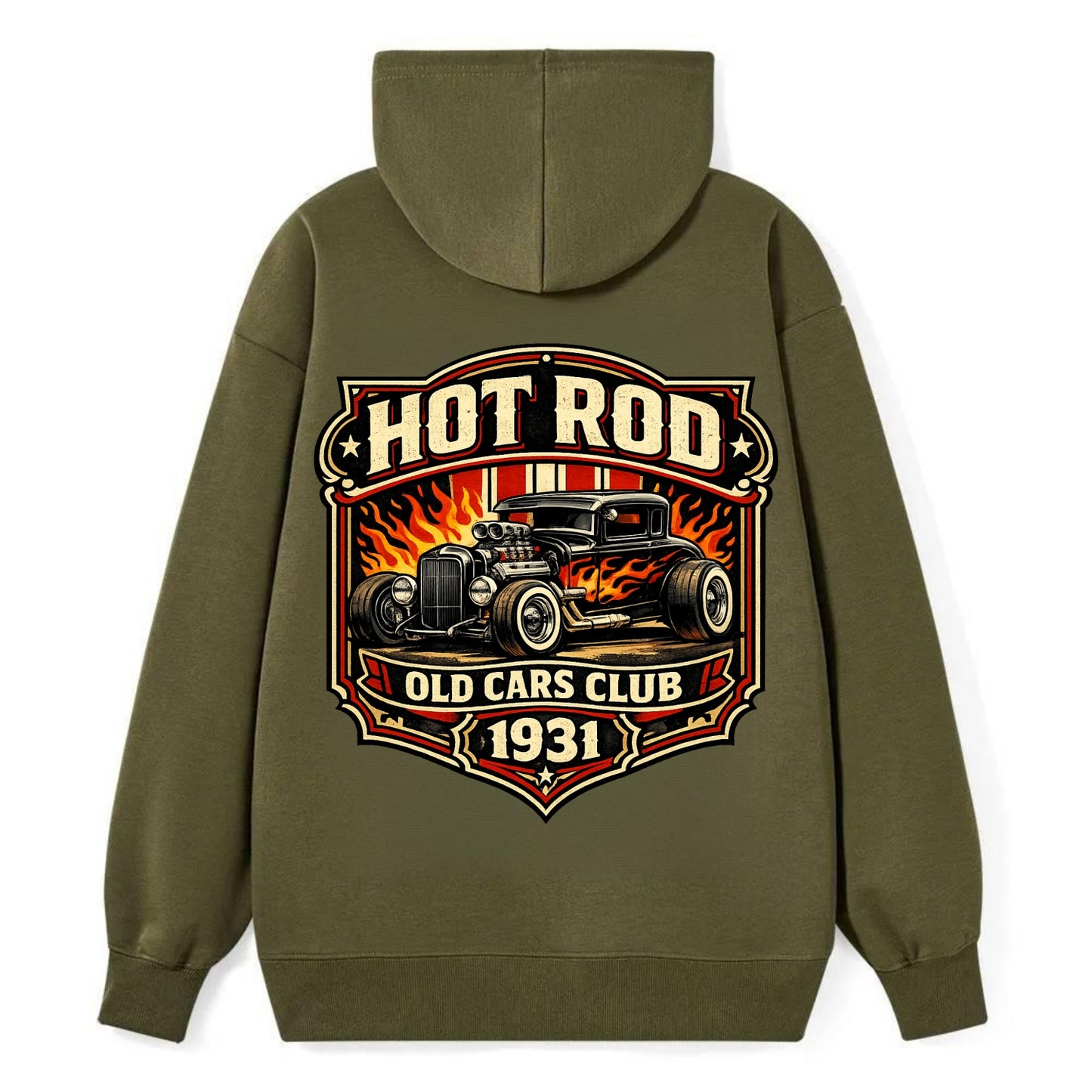 Hot Rod Club 1931 - Classic Pullover Hoodie - ArmyGreen