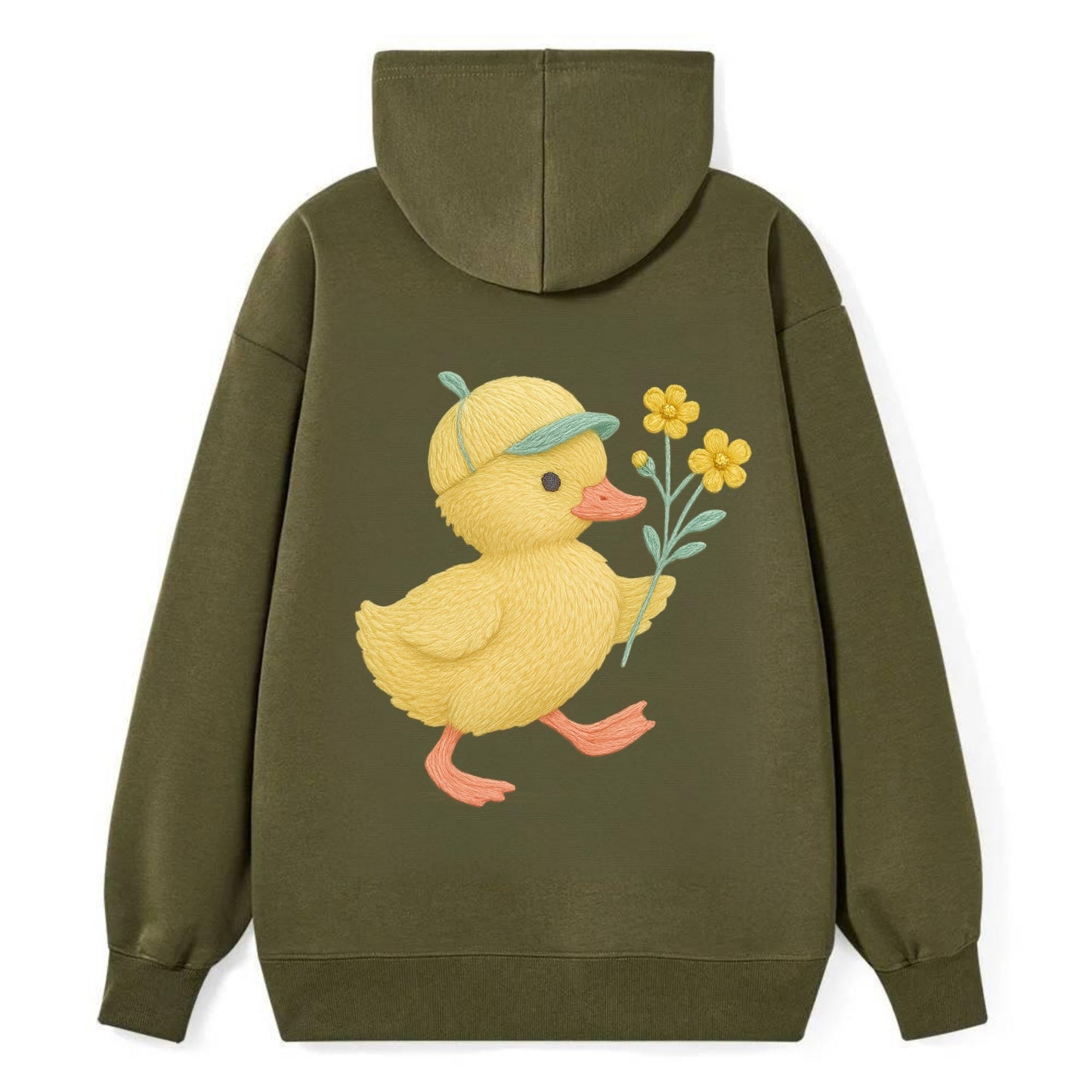 Yellow Duckling - Classic Pullover Hoodie - ArmyGreen