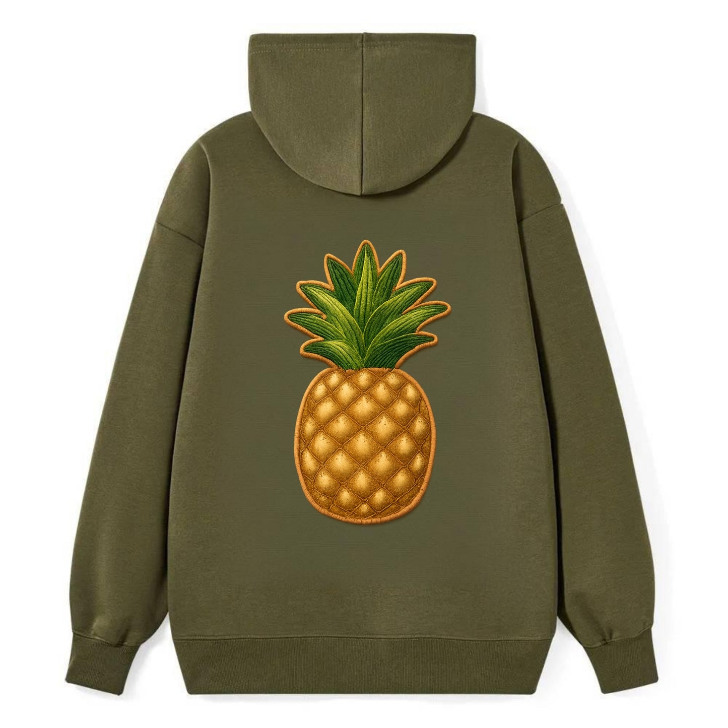 PINEAPPLE CROWN - tropical fruit in yellow and green , hospitality - Classic Pullover Hoodie - ArmyGreen