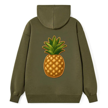 PINEAPPLE CROWN - tropical fruit in yellow and green , hospitality - Classic Pullover Hoodie - ArmyGreen