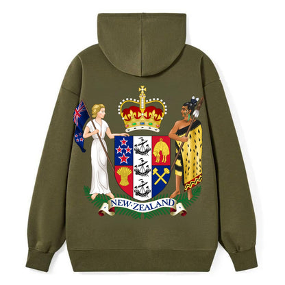 Coat Of Arms Of New Zealand - Classic Pullover Hoodie - ArmyGreen