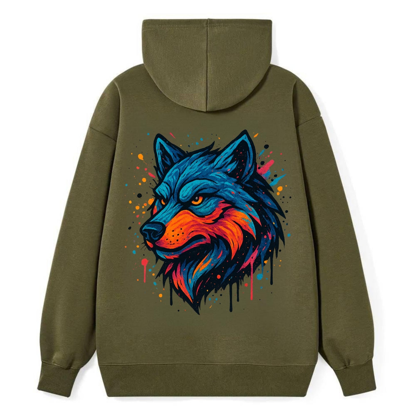 Velvet Wolf Royal  - Classic Pullover Hoodie - ArmyGreen
