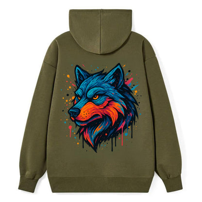 Velvet Wolf Royal  - Classic Pullover Hoodie - ArmyGreen