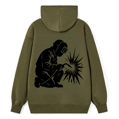 Welder sparks flying dramatically - Classic Pullover Hoodie - ArmyGreen