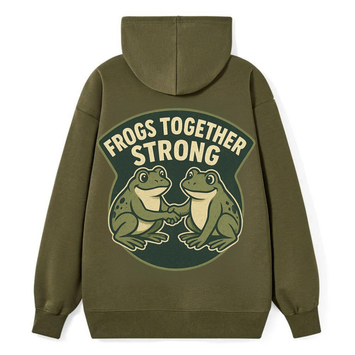 Frogs Together Strong 3 - Classic Pullover Hoodie - ArmyGreen