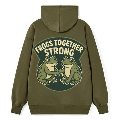 Frogs Together Strong 3 - Classic Pullover Hoodie - ArmyGreen