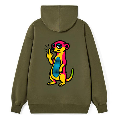 cute meerkat standing guard on hind legs, one front paw raised in sassy - Classic Pullover Hoodie - ArmyGreen