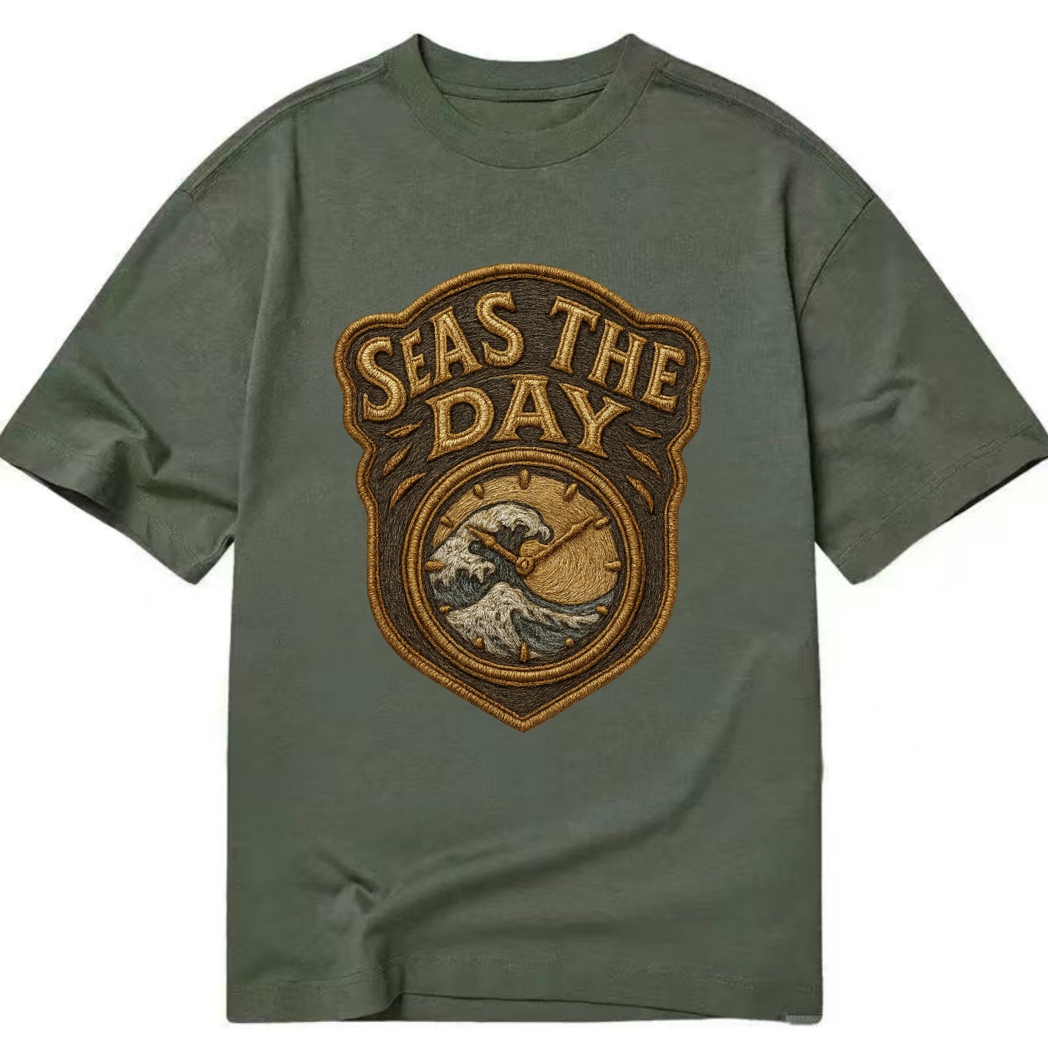 Seas The Day  - Classic T-shirt - Army Green