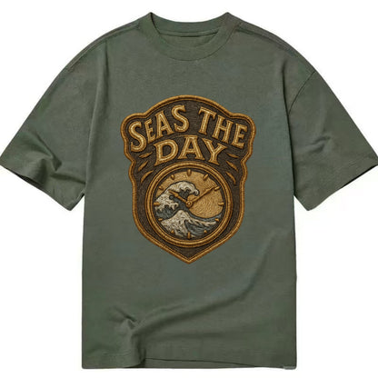 Seas The Day  - Classic T-shirt - Army Green