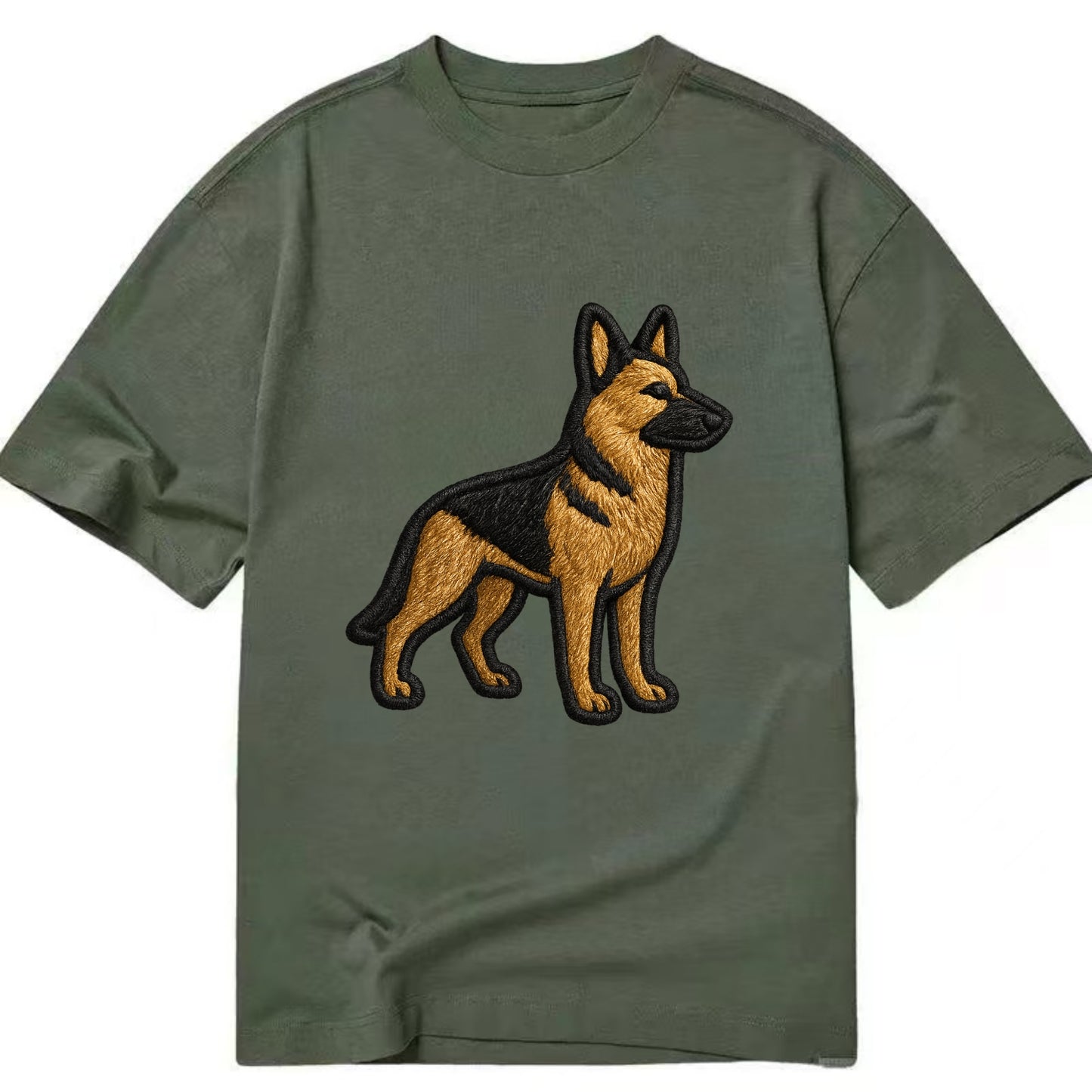 German Shepherd - Trendy minimal silhoue - Classic T-shirt - Army Green
