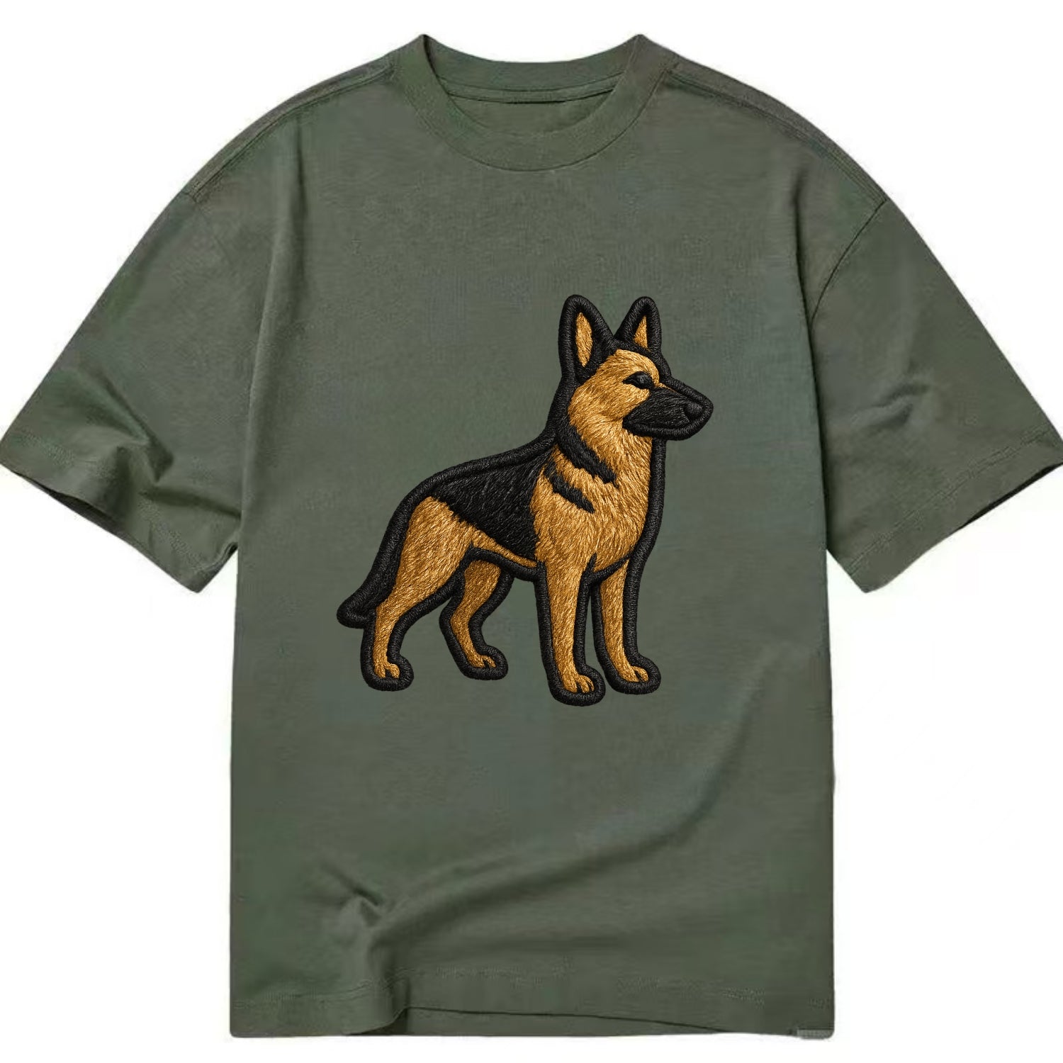 German Shepherd - Trendy minimal silhoue - Classic T-shirt - Army Green