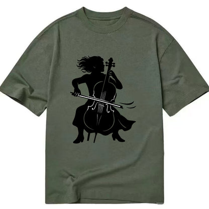 Cellist performing emotional solo - Classic T-shirt - Army Green