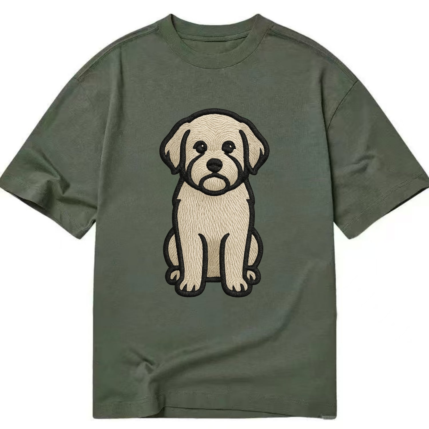 Havanese - Cream colored sitting pose - Classic T-shirt - Army Green