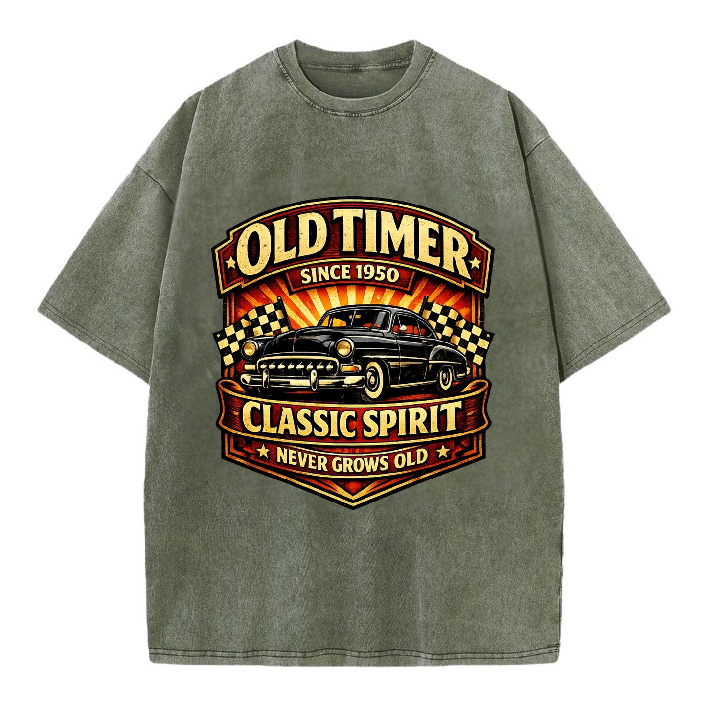 Old Timer Classic Spirit - Vintage T-shirt - Army Green
