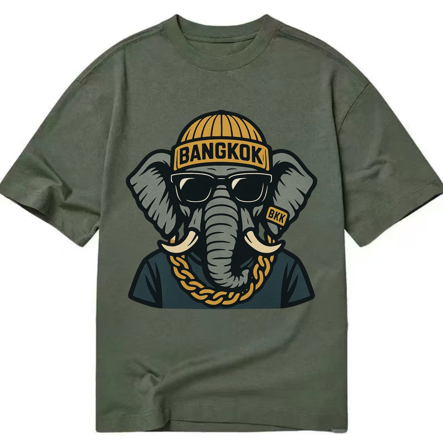 Bangkok Elephant - Classic T-shirt - Army Green
