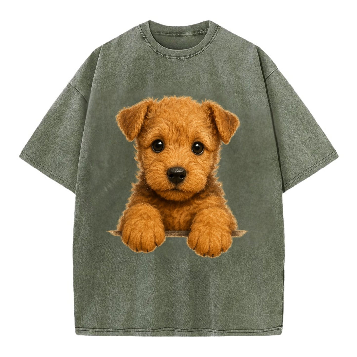 Lakeland Terrier  - Vintage T-shirt - Army Green