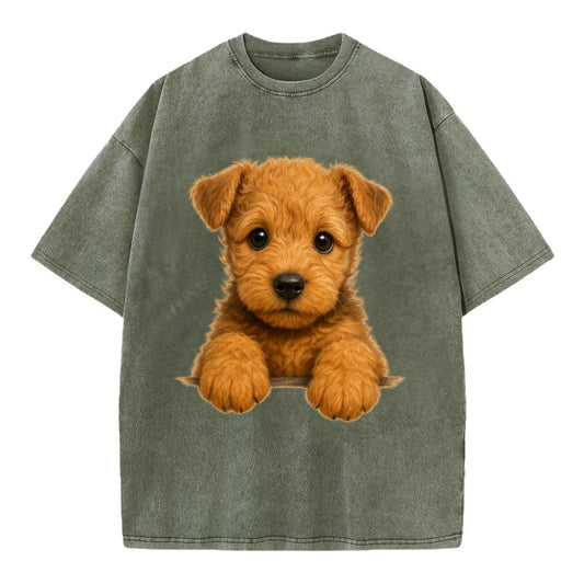 Lakeland Terrier  - Vintage T-shirt - Army Green