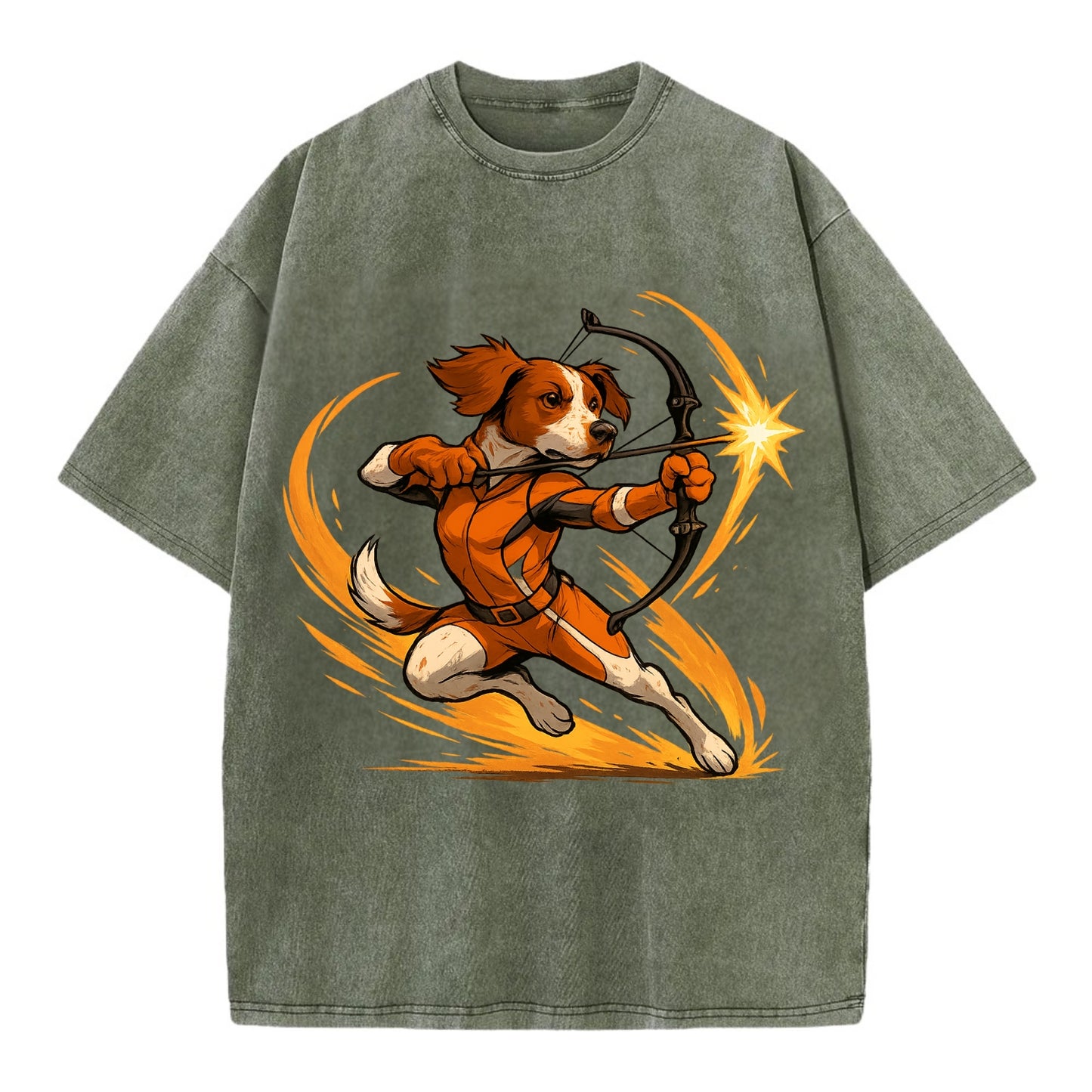 Brittany Hawkeye  - Vintage T-shirt - Army Green