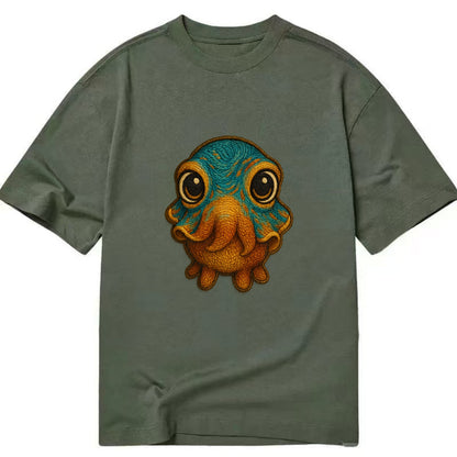 Baby Cuttlefish - color-changing skin, W-shaped pupil, front-facing, hypnotic cute - Classic T-shirt - Army Green