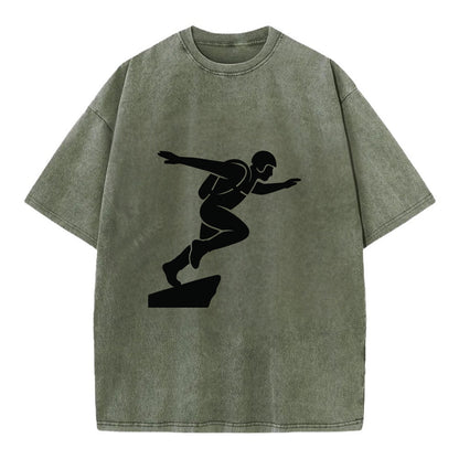 Base jumper launching off - Vintage T-shirt - Army Green