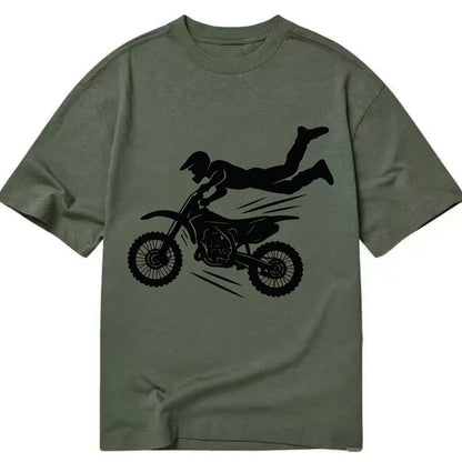 Motocross rider airborne trick - Classic T-shirt - Army Green