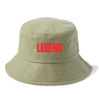 Bold typography design - "LEGEND" - remarkable person, iconic status - Bucket Hat - Army Green
