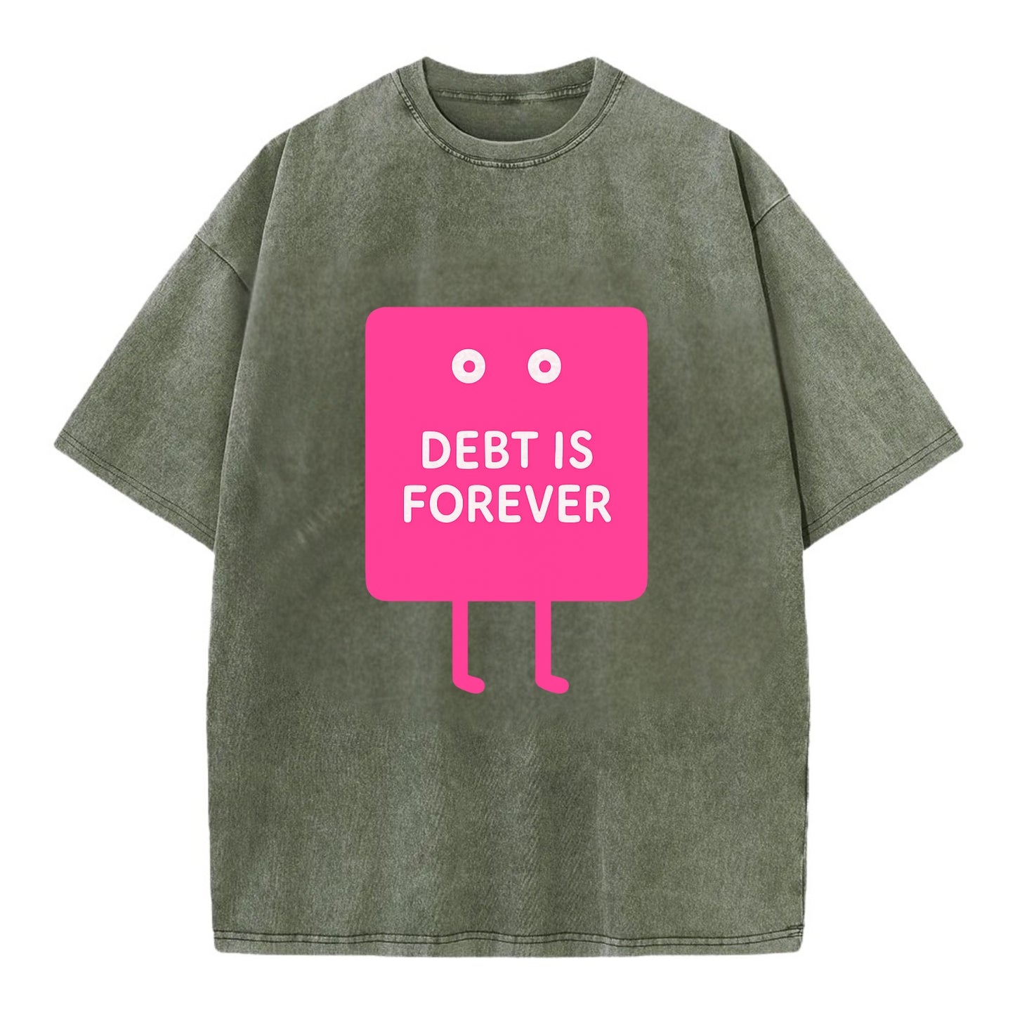 DEBT IS FOREVER | Immortal credit card - Vintage T-shirt - Army Green