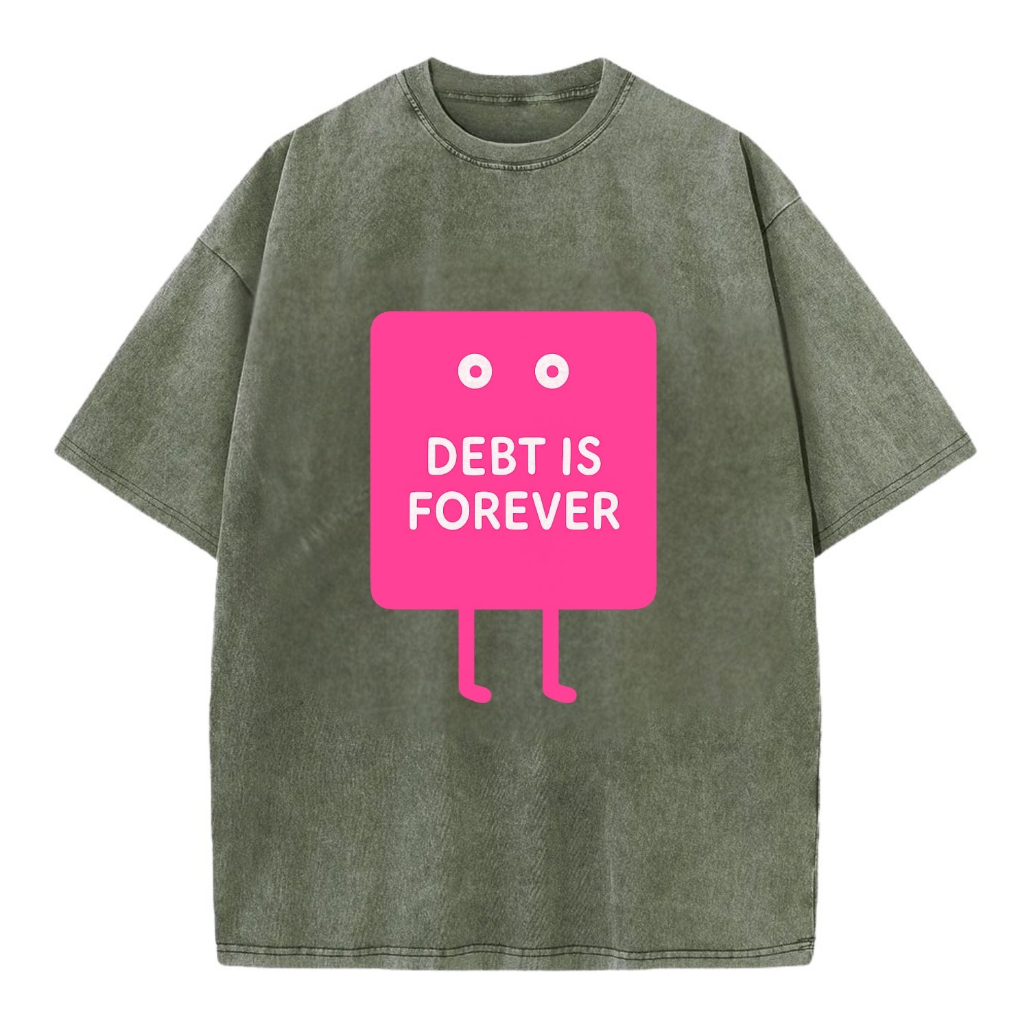 DEBT IS FOREVER | Immortal credit card - Vintage T-shirt - Army Green
