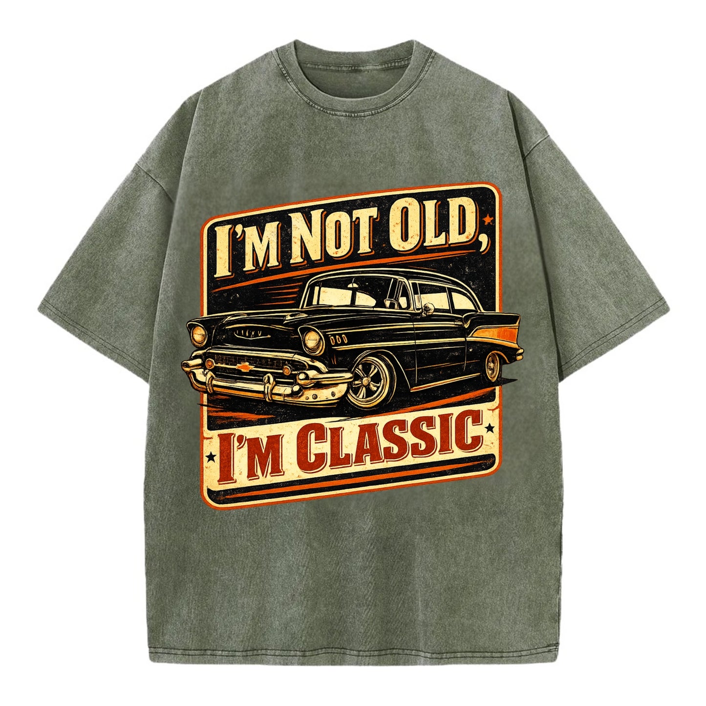 I'm Not Old I'm Classic - Vintage T-shirt - Army Green