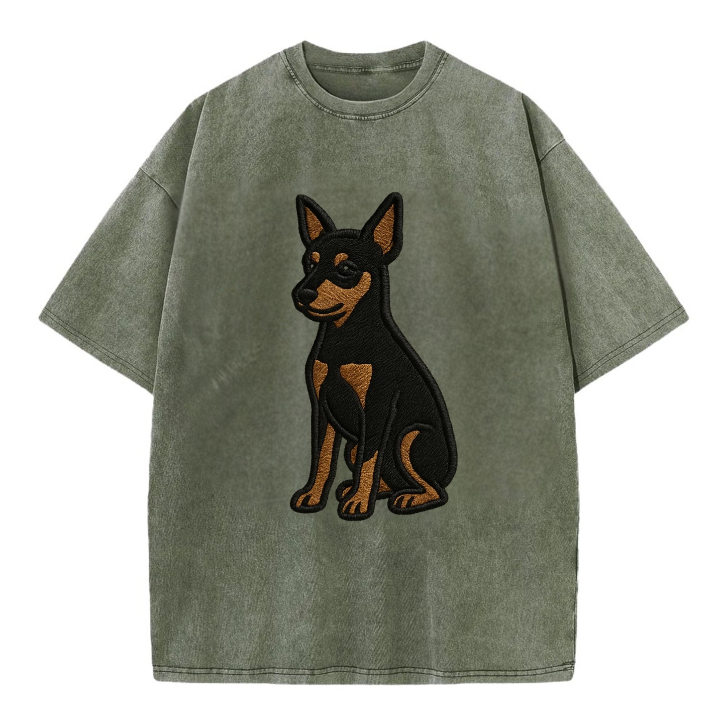 Miniature Pinscher - Black and tan sitti Vintage T-shirt - Army Green