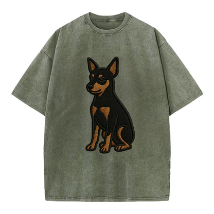 Miniature Pinscher - Black and tan sitti Vintage T-shirt - Army Green