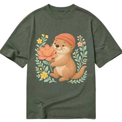 Peach Otter - Classic T-shirt - Army Green