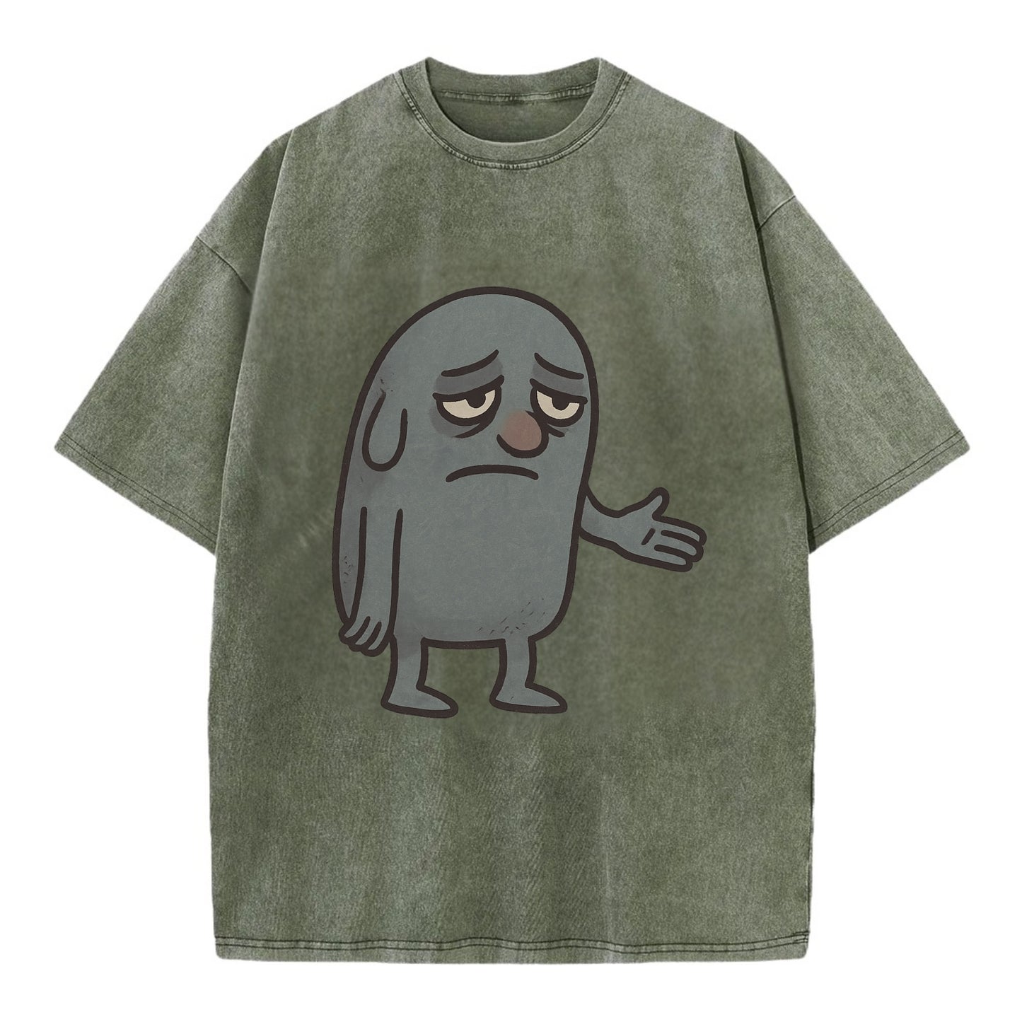 FOLLOWERS ARE GHOSTS | Transparent crowd following nobody - Vintage T-shirt - Army Green